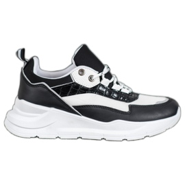 SHELOVET Sneakers på platformen hvid sort grøn