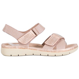 VINCEZA Velcro sandaler lyserød