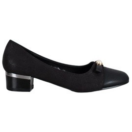 SHELOVET Elegante pumper med en perle sort