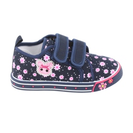 Atletico daisy velcro sneakers marine blå lyserød