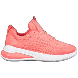 Ideal Shoes Bindede sko med mesh orange
