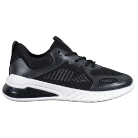 Ideal Shoes Bindede sko med mesh sort gul