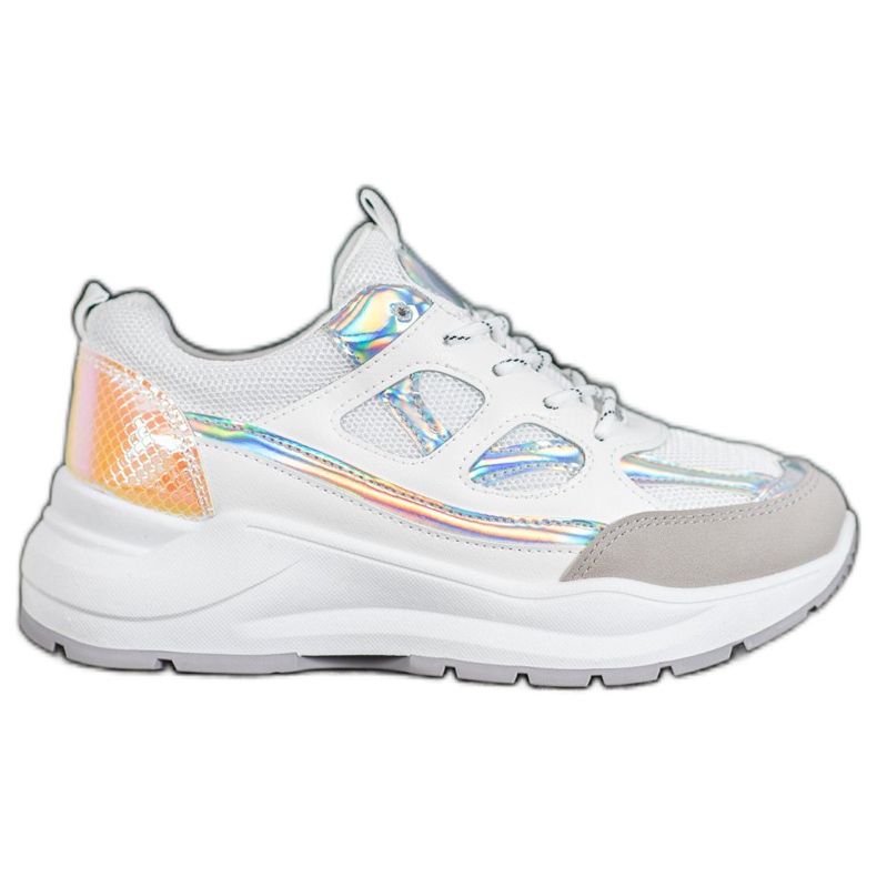 SHELOVET Komfortable sneakers med mesh hvid flerfarvet