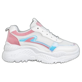 SHELOVET Hvide sneakers med Holo -effekt flerfarvet