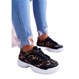 NFR Sorte sportssko, sneakers leopard B-02 brun