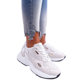 FRJ Hvide og beige kvinders sportssko R-02 brun
