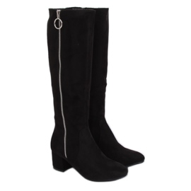 Sorte støvler med høje hæle 252-P Black Ii Quality