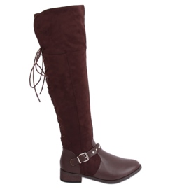 Brune fladhælede støvler 688-3 Brown II Quality