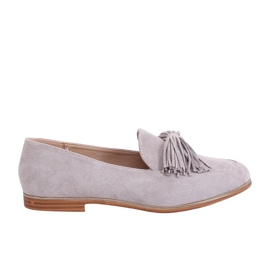 Grå Dame loafers med frynser T357P Grå