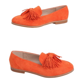 Orange kvinders loafers med frynser T357P Orange