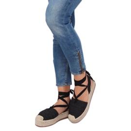 Sorte sandaler til kvinder espadrilles TU139P Sort