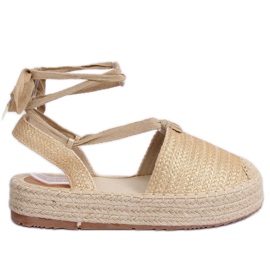Sandaler til kvinder espadrilles guld TU139P guld gylden