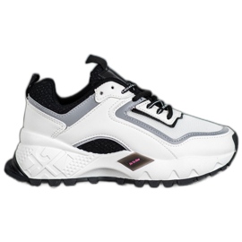 SHELOVET Sneakers med sort sål hvid