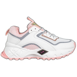 SHELOVET Sneakers med lyserød sål hvid