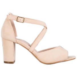 VINCEZA sandaler i ruskind beige