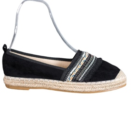 RTX WALK Komfortabel Espadrilles med ornamenter sort