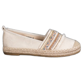 RTX WALK Komfortabel Espadrilles med ornamenter beige