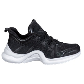 RTX WALK Sorte sneakers med glitter