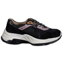 Goodin Komfortable læder sneakers sort