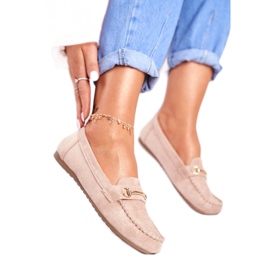 BUGO Beige damesko med ruskind loafers 99-01A