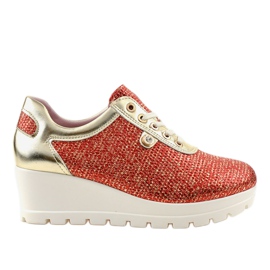 Røde Moderigtige Wedge Sneakers JFL663-3