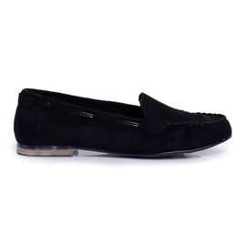 Sergio Leone Kvinder sorte ruskind loafers MK722