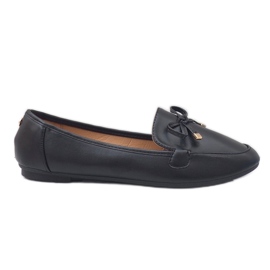 Sorte ballerina loafers i øko-læder 9F175