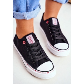 Cross Jeans Kvinders sorte sneakers, mesh FF2R4015C