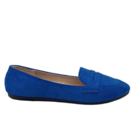 Blå 3C-20 eco-ruskind ballerina loafers