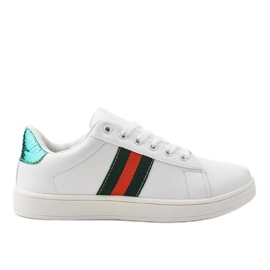 Hvide klassiske sneakers D1903-313 sort rød grøn