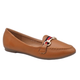 Brune øko-læder ballerina loafers 9F177