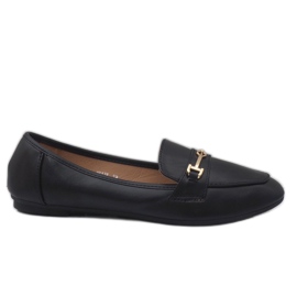 Sorte ballerina loafers i øko-læder 9F176