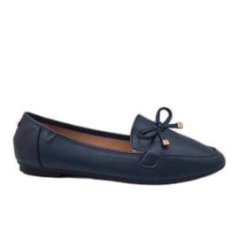 Marineblå eco-læder ballerina loafers 9F175 marine blå