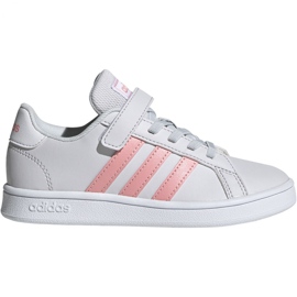 Adidas Grand Court C Jr EG6737 sko hvid lyserød