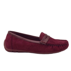 Maroon loafers af ballerinaer BO-378 rød