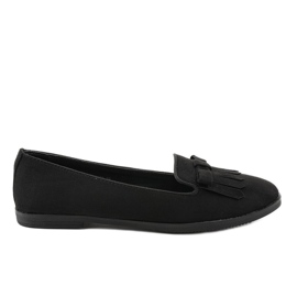 Sorte loafers med øko-ruskind 2358