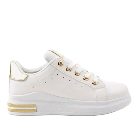 Hvide sneakers med guld tilbehør BO-550 gylden