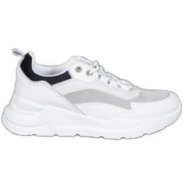SHELOVET Sneakers på platformen hvid sort
