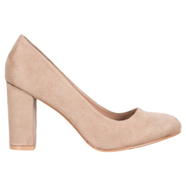 SHELOVET Klassiske pumper på en søjle beige