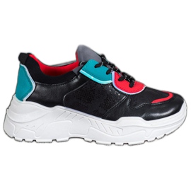 SHELOVET Moderigtige sneakers sort