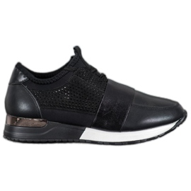 RTX WALK Sorte sneakers med krystaller