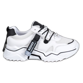SHELOVET Damemode Sneakers hvid sort