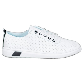 SHELOVET Åbne sneakers med øko -læder hvid