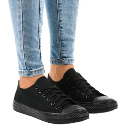 Klassiske kvinders sorte sneakers WQ801