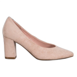 W. Potocki Pumper med glitter beige gylden