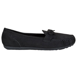 SHELOVET Casual loafers med sløjfe sort gul