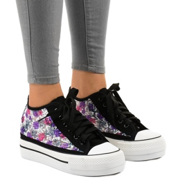 JX-61 sorte blonder sneakers lilla lyserød