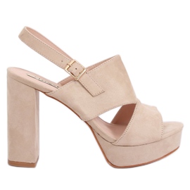 Sandaler på stolpen beige 9R02 Beige brun grøn