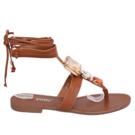 Klip-klapper med kamelsten JH126P Camel brun