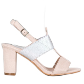 Stilfulde VINCEZA sandaler beige grå
